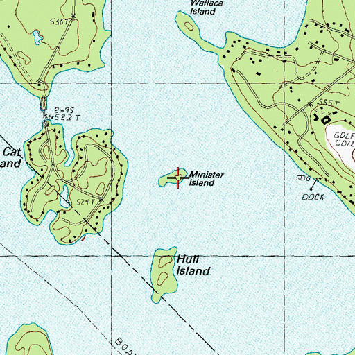 Topographic Map of Minister Island, NH