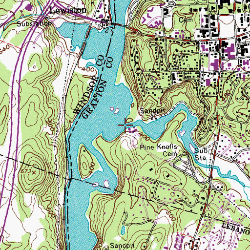 Topographic Map of Mink Brook, NH