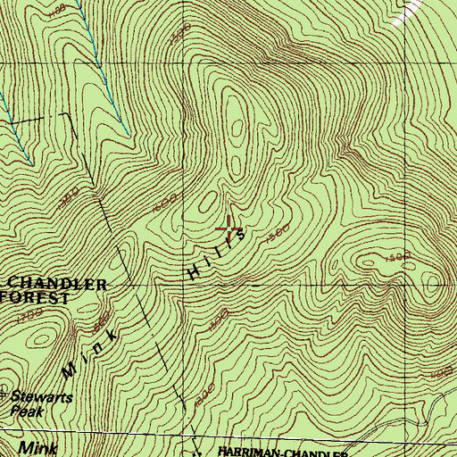 Topographic Map of Mink Hills, NH