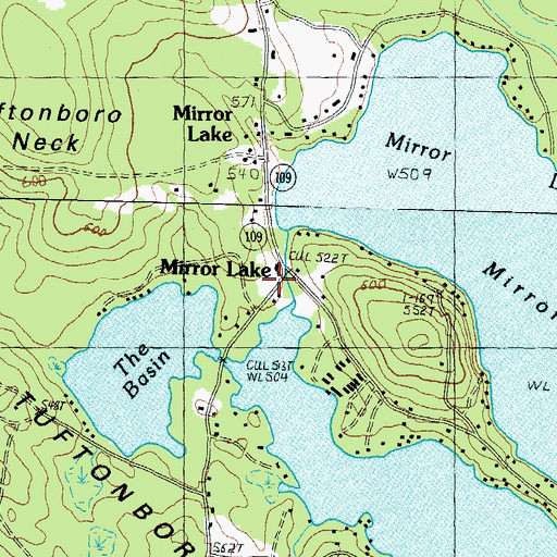 Topographic Map of Mirror Lake, NH