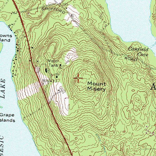 Topographic Map of Mount Misery, NH