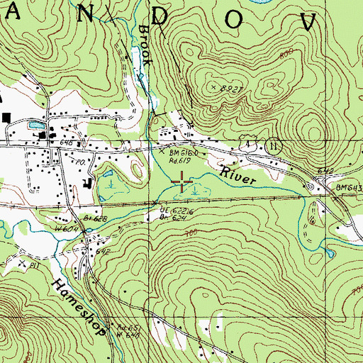 Topographic Map of Mitchell Brook, NH