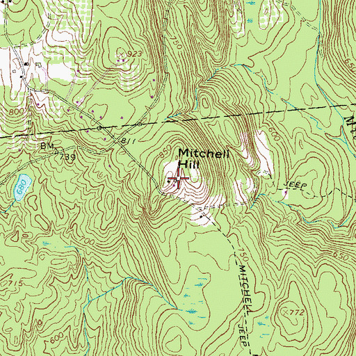 Topographic Map of Mitchell Hill, NH