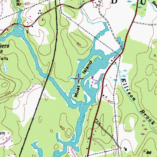 Topographic Map of Moat Island, NH