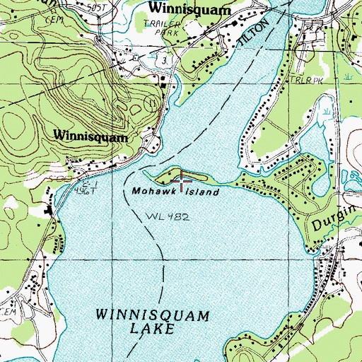 Topographic Map of Mohawk Island, NH