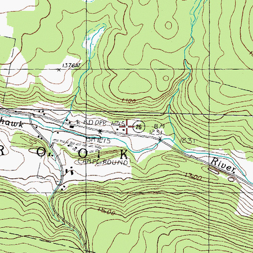 Topographic Map of Mohawk School, NH