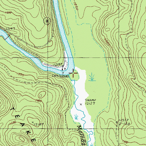 Topographic Map of Mollidgewock Brook, NH