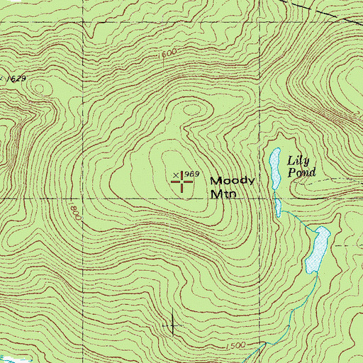 Topographic Map of Moody Mountain, NH
