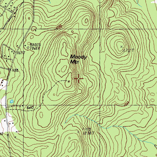 Topographic Map of Moody Mountain, NH
