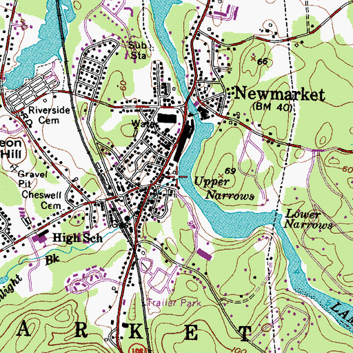Topographic Map of Moonlight Brook, NH