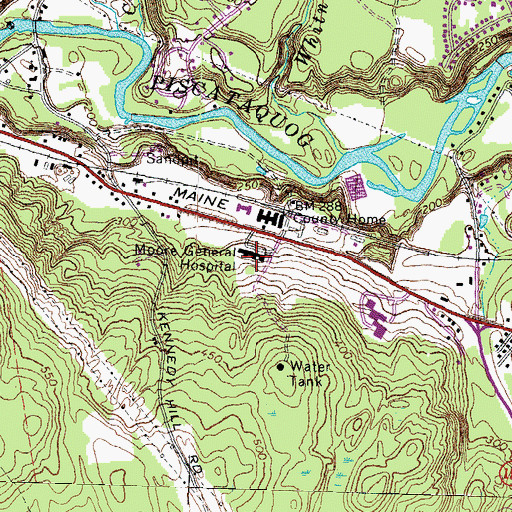 Topographic Map of Moore General Hospital, NH