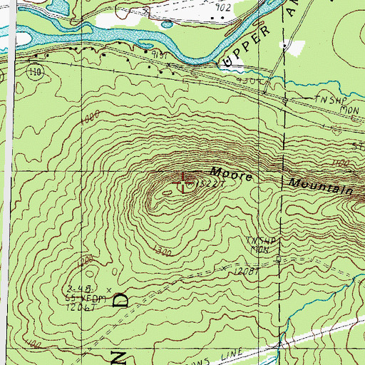 Topographic Map of Moore Mountain, NH