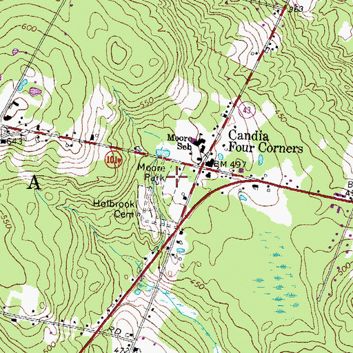 Topographic Map of Moore Park, NH