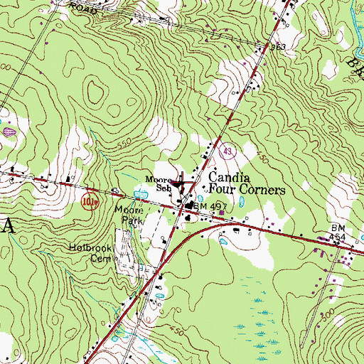 Topographic Map of Henry W Moore School, NH