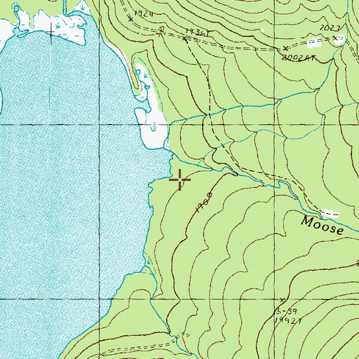 Topographic Map of Moose Brook, NH
