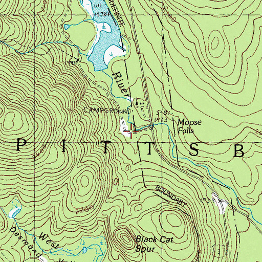 Topographic Map of Moose Falls, NH