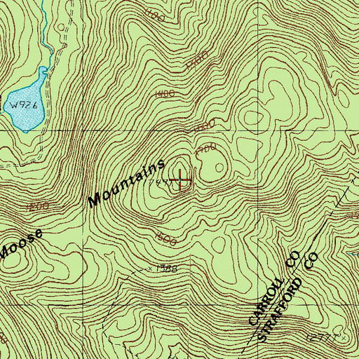 Topographic Map of Moose Mountains, NH