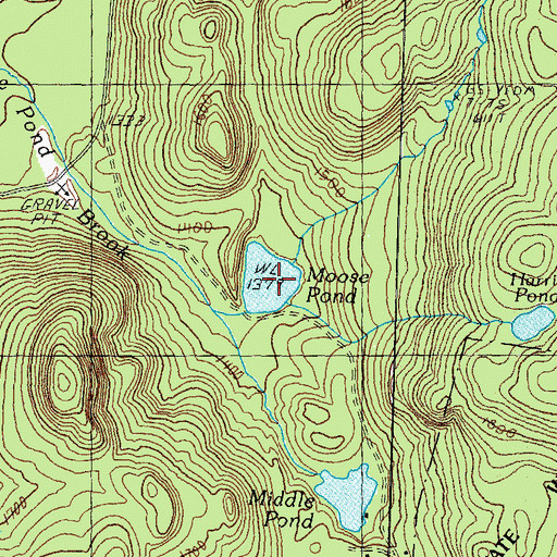 Topographic Map of Moose Pond, NH