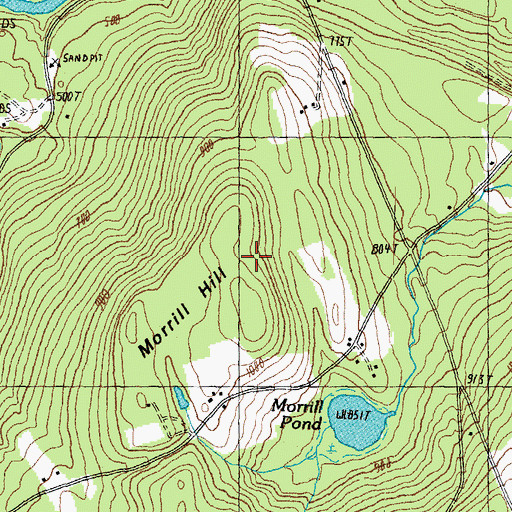 Topographic Map of Morrill Hill, NH