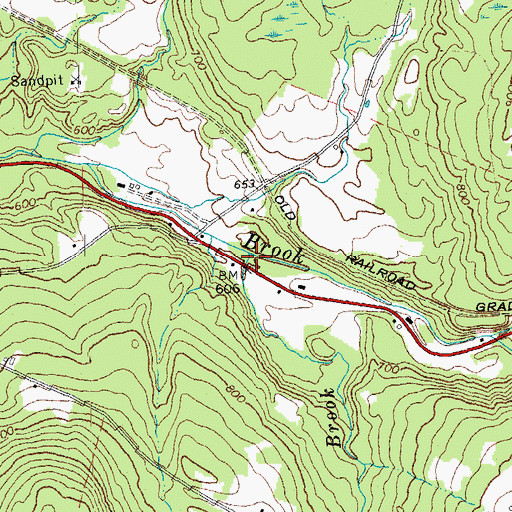 Topographic Map of Morris Brook, NH