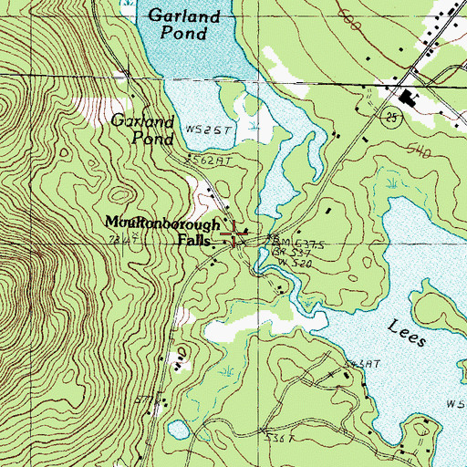Topographic Map of Moultonborough Falls, NH