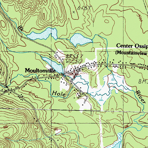 Topographic Map of Moultonville, NH