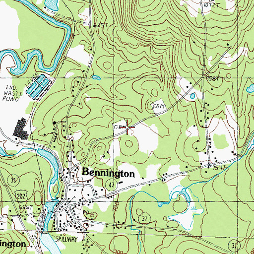Topographic Map of Mount Calvary Cemetery, NH