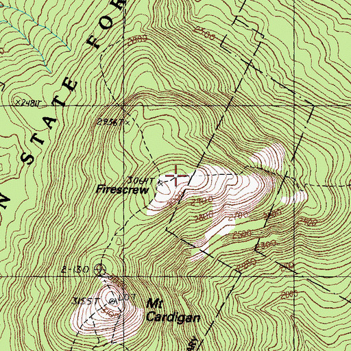 Topographic Map of Mount Cardigan State Park, NH