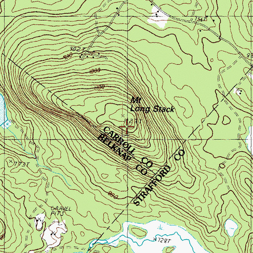 Topographic Map of Mount Long Stack, NH