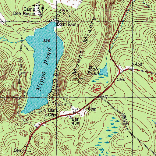 Topographic Map of Mount Misery, NH