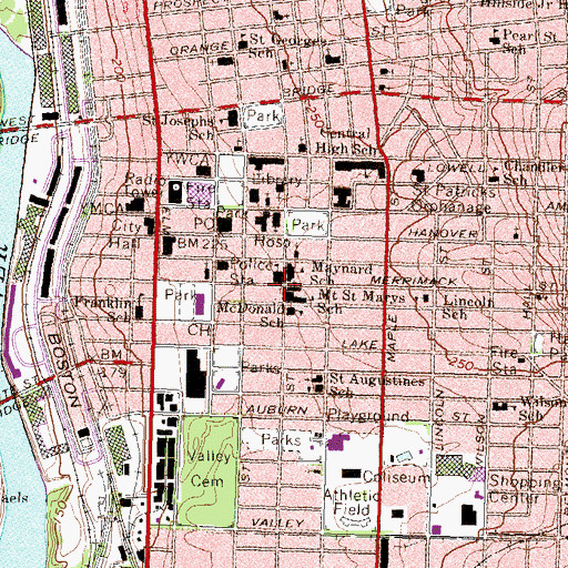 Topographic Map of Mount Saint Mary Early Childhood Center, NH