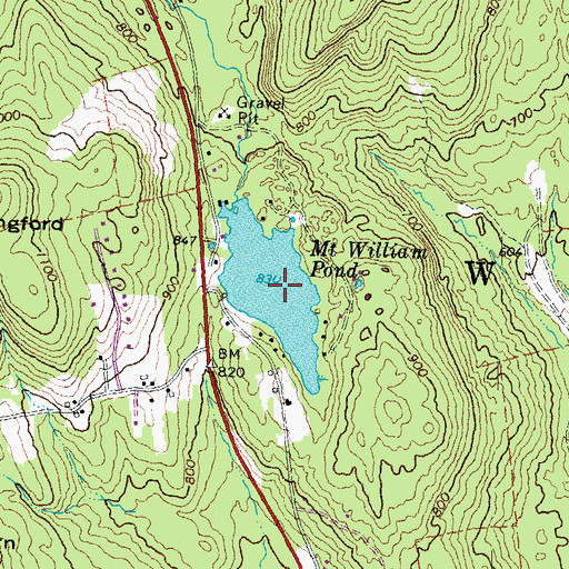 Topographic Map of Mount William Pond, NH
