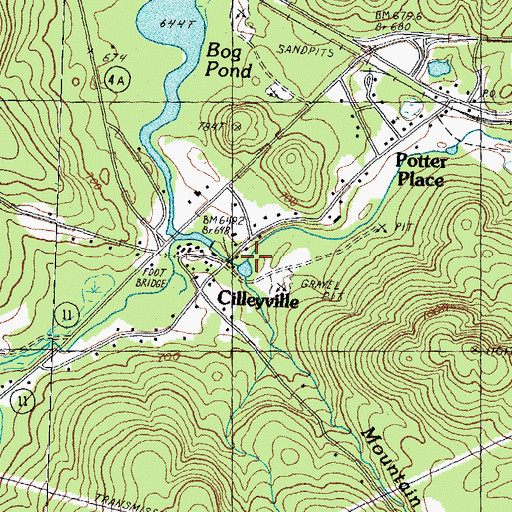 Topographic Map of Mountain Brook, NH