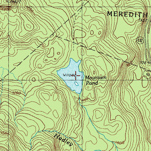Topographic Map of Mountain Pond, NH
