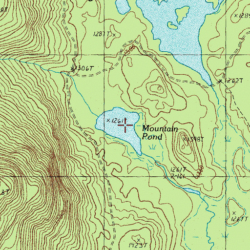 Topographic Map of Mountain Pond, NH