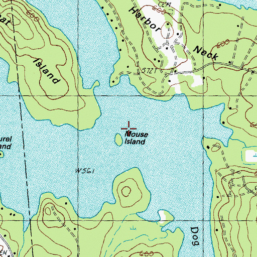 Topographic Map of Mouse Island, NH