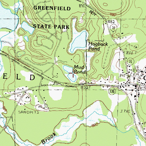 Topographic Map of Mud Pond, NH