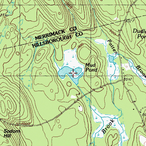 Topographic Map of Mud Pond, NH