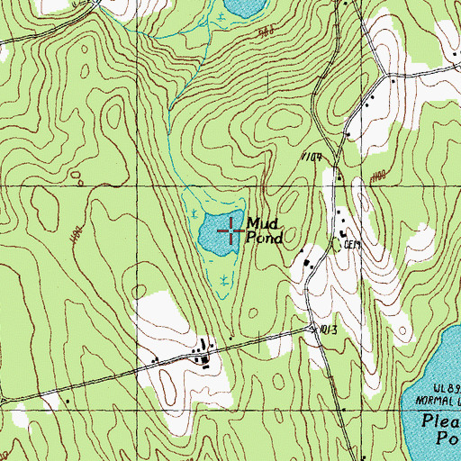 Topographic Map of Mud Pond, NH