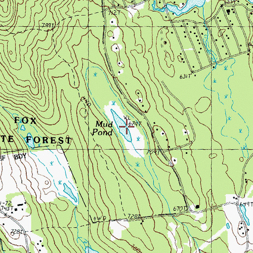 Topographic Map of Mud Pond, NH