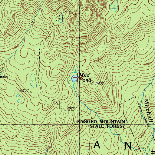 Topographic Map of Mud Pond, NH