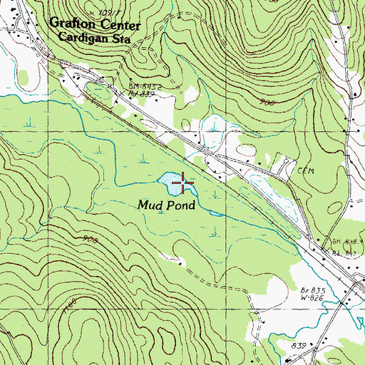 Topographic Map of Mud Pond, NH
