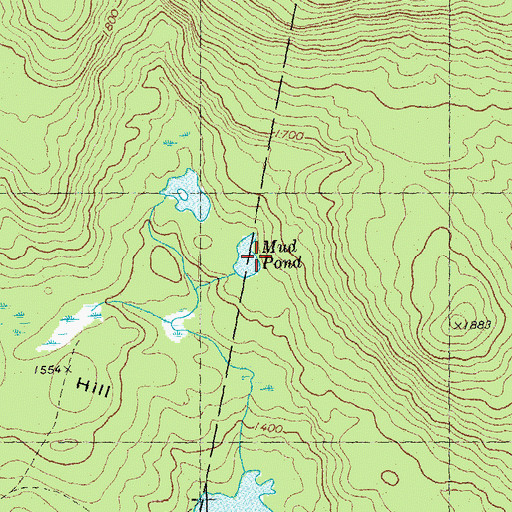 Topographic Map of Mud Pond, NH