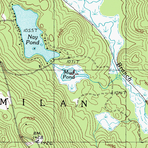 Topographic Map of Mud Pond, NH