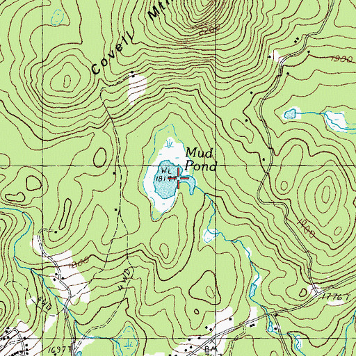 Topographic Map of Mud Pond, NH