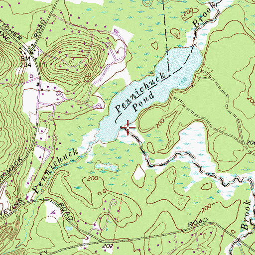 Topographic Map of Muddy Brook, NH