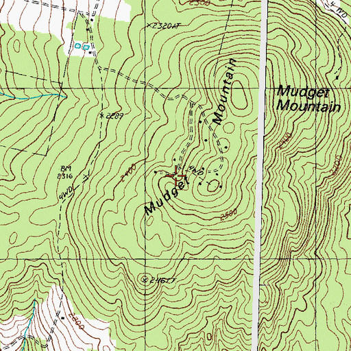 Topographic Map of Mudget Mountain, NH