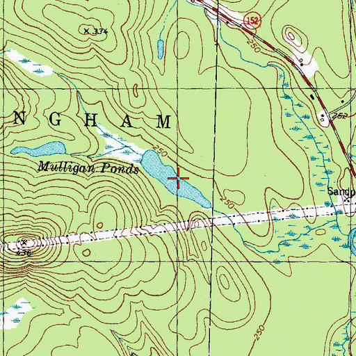 Topographic Map of Mulligan Ponds, NH