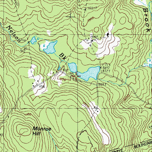 Topographic Map of Munroe Cemetery, NH