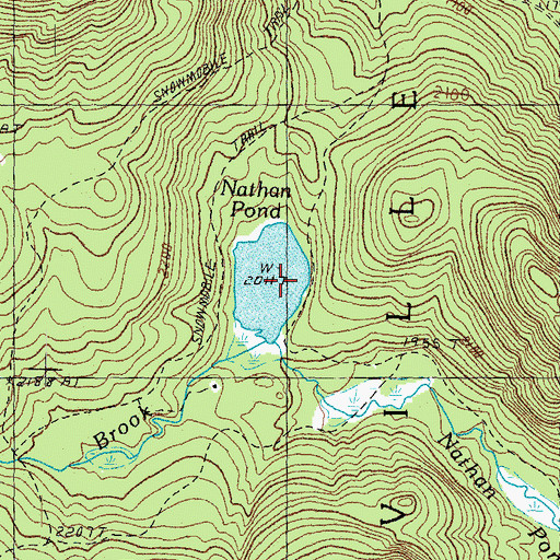 Topographic Map of Nathan Pond, NH